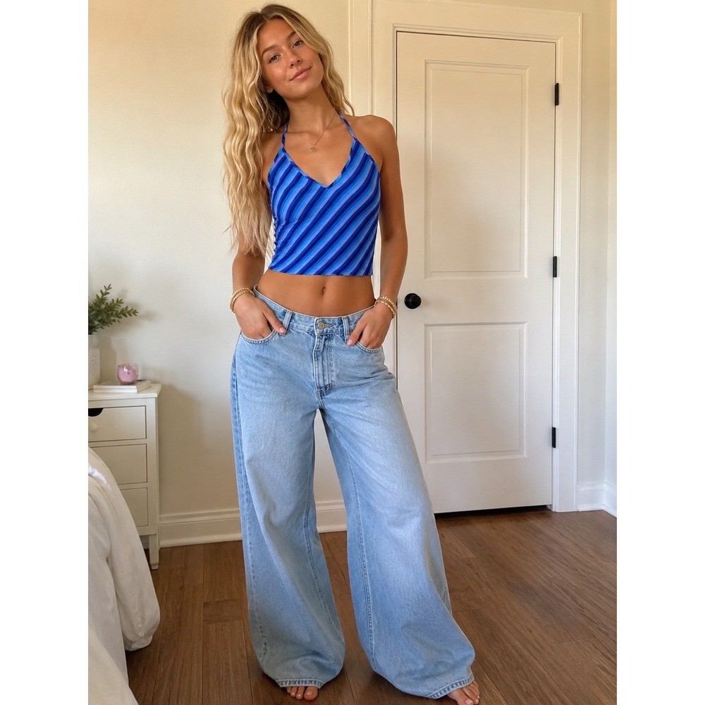 Vintage 90s Y2K Express Going Out Halter Top Club Cyber Baddie Festival Beach L